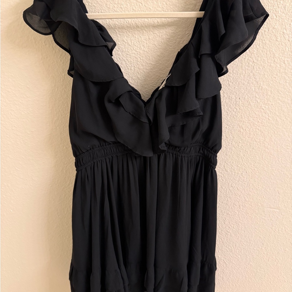 Abercrombie & Fitch Black Ruffle Flutter Sleeve Mini Dress - Picture 2 of 5
